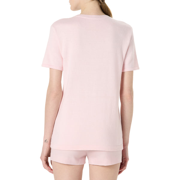 Sergio Hudson Short Sleeve Crewneck Sweater