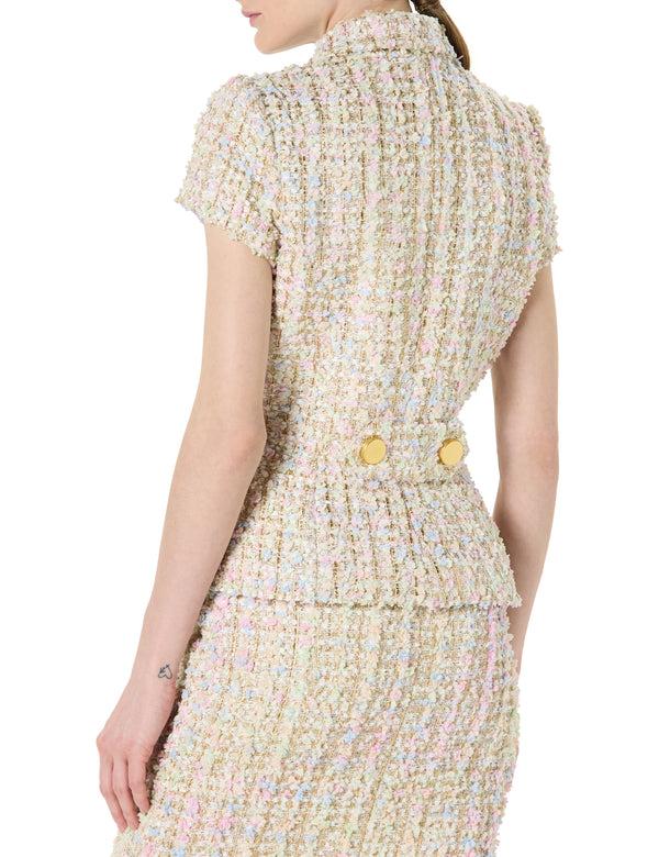 Sergio Hudson Short Sleeve Tweed Jacket