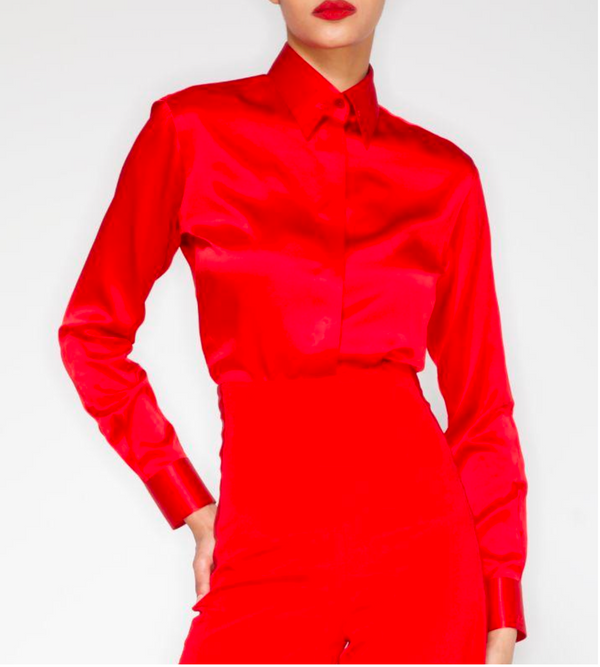 sergio hudson Silk BUTTON DOWN BLOUSE