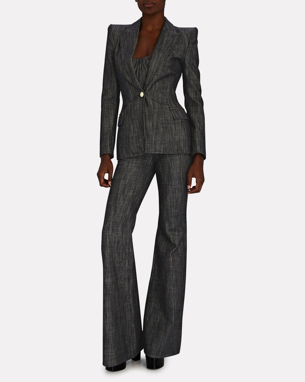 Sergio Hudson Single Breasted Denim Jacket