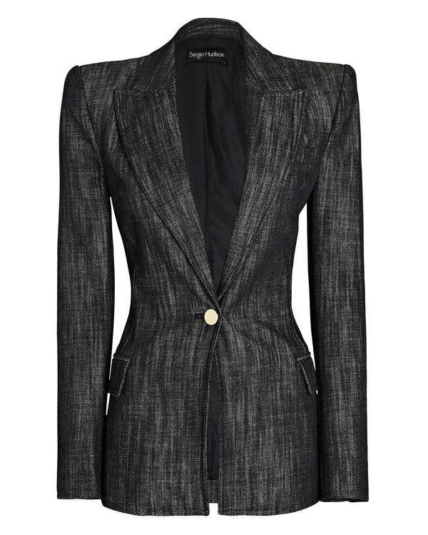 sergio hudson Single Breasted Denim Jacket