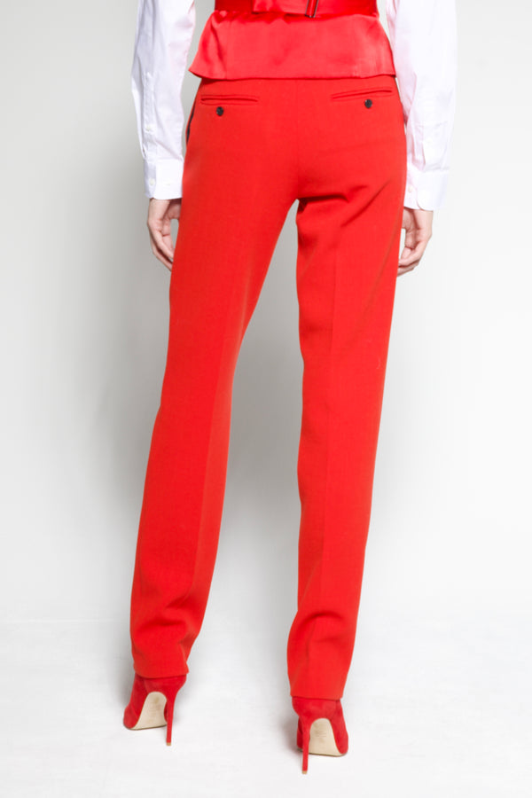 Sergio Hudson Slim-Leg Wool Crepe Trouser