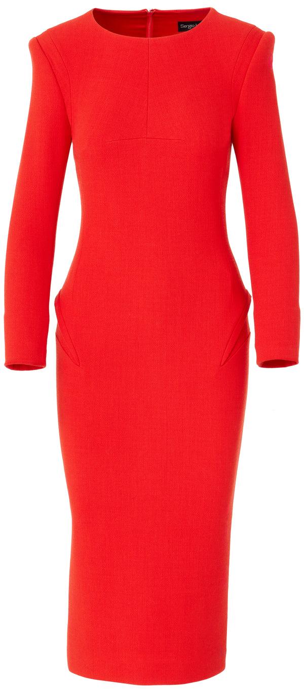 sergio hudson Slim Pleated Back Dress Mdi