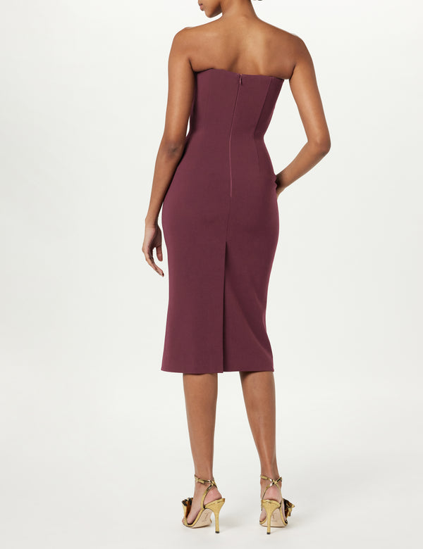 Sergio Hudson Strapless Midi Dress