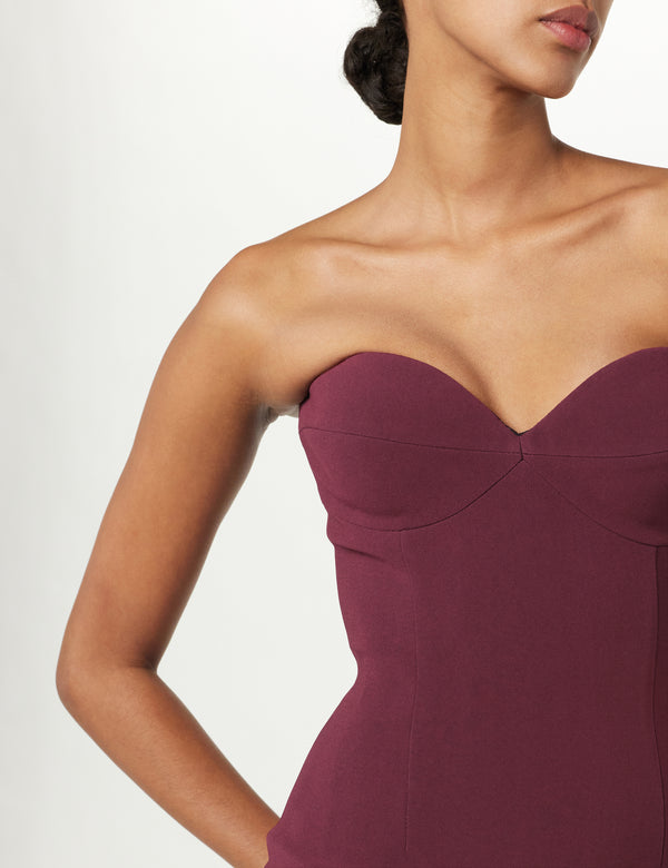 Sergio Hudson Strapless Midi Dress