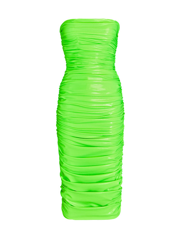 sergio hudson Strapless Ruched Midi Dress