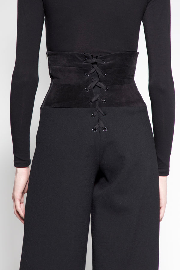 Sergio Hudson Suede Top Corset Pant