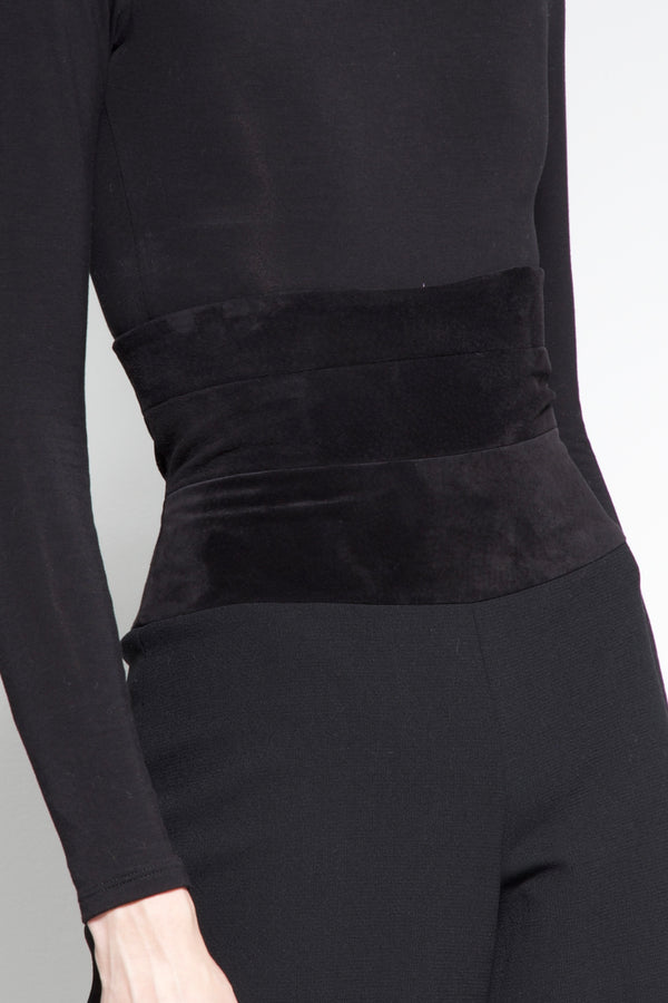 Sergio Hudson Suede Top Corset Pant