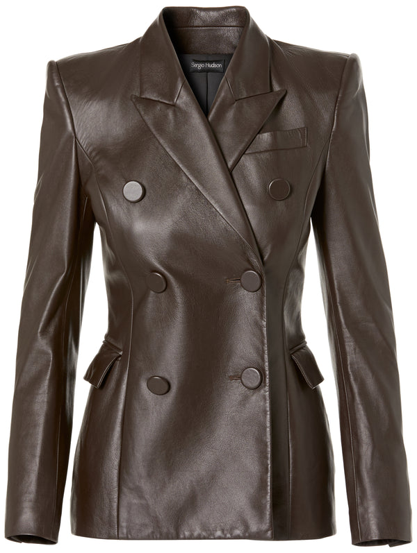 sergio hudson Tailored Leather Blazer