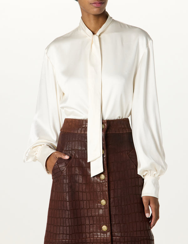 sergio hudson Tie Front Slit Bodysuit