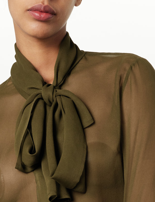 Sergio Hudson Tie Neck Blouse