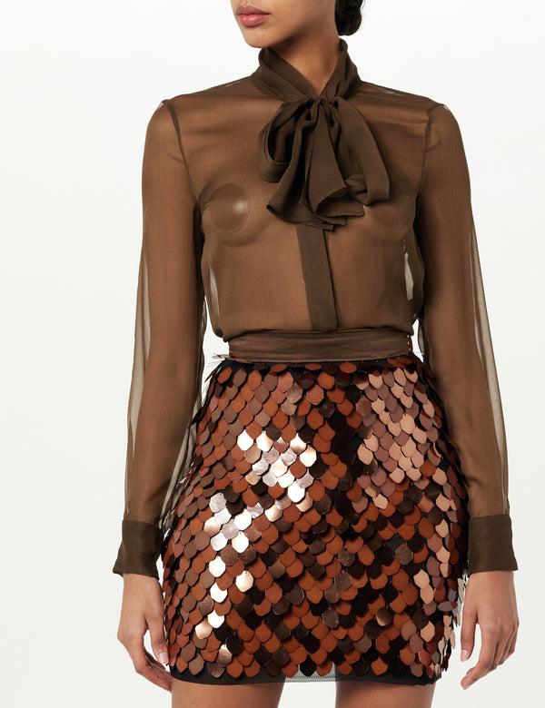 Sergio Hudson Tie Neck Blouse