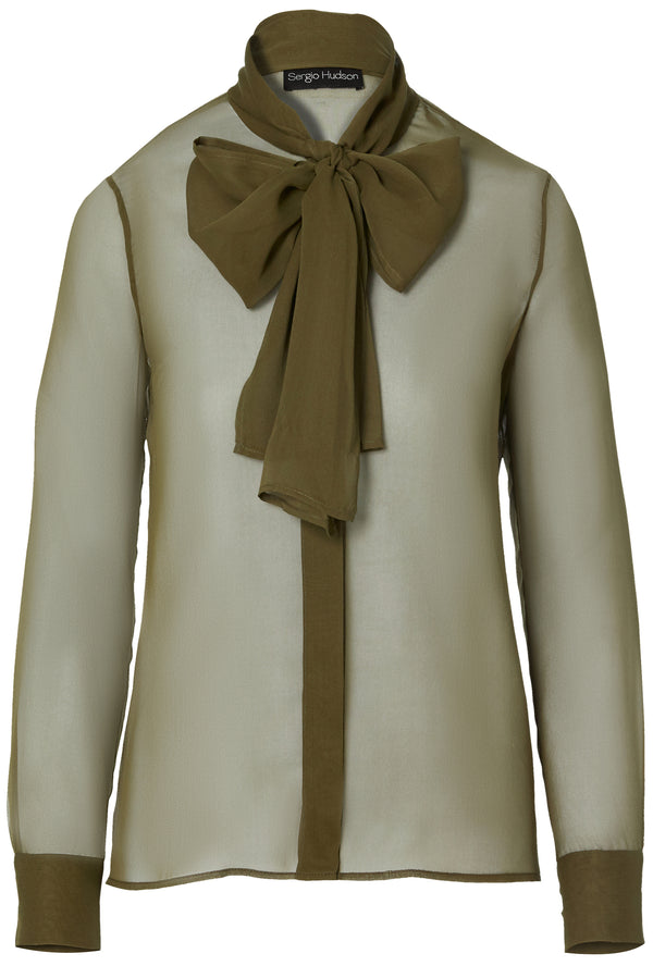 sergio hudson Tie Neck Blouse