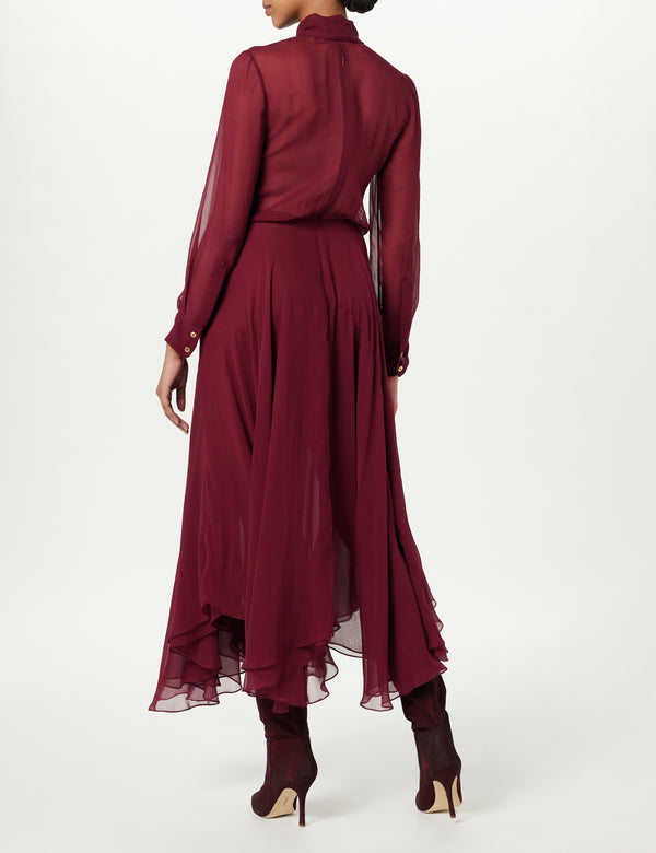 Sergio Hudson Tie-Neck Midi Dress