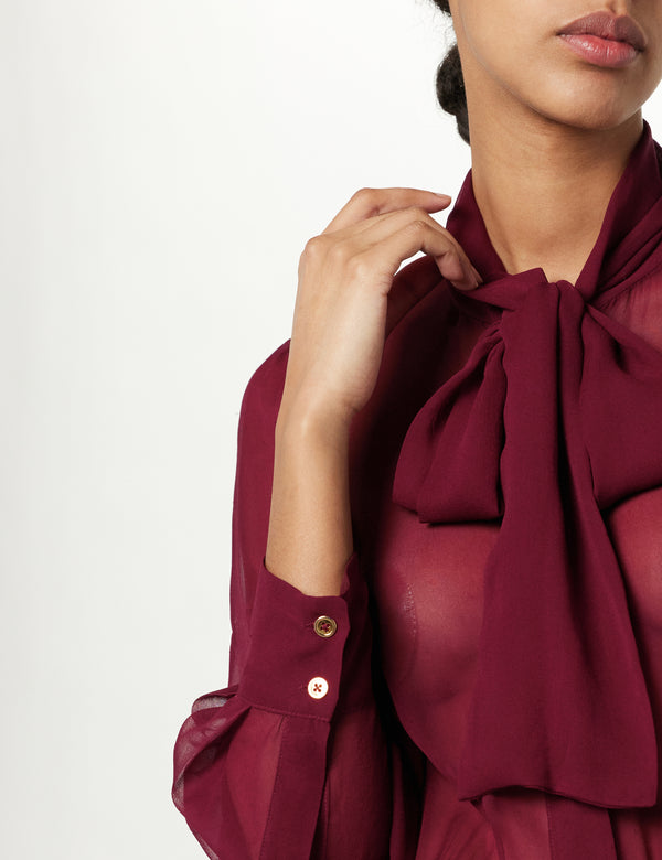 Sergio Hudson Tie-Neck Midi Dress