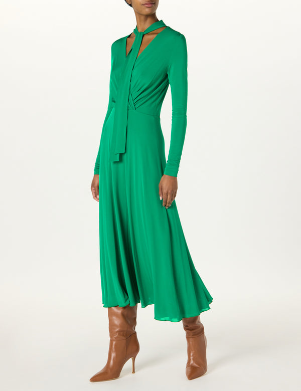 Sergio Hudson Tie Neck Swing Dress
