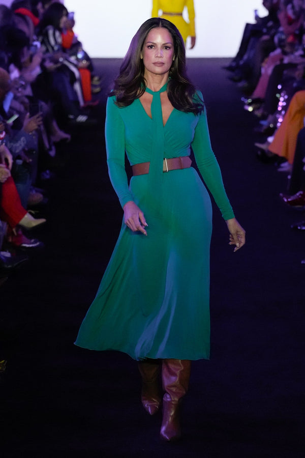 Sergio Hudson Tie Neck Swing Dress