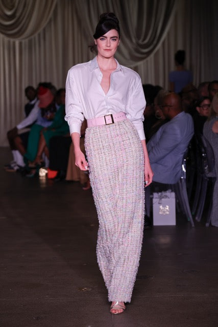 Sergio Hudson Tweed Maxi Skirt