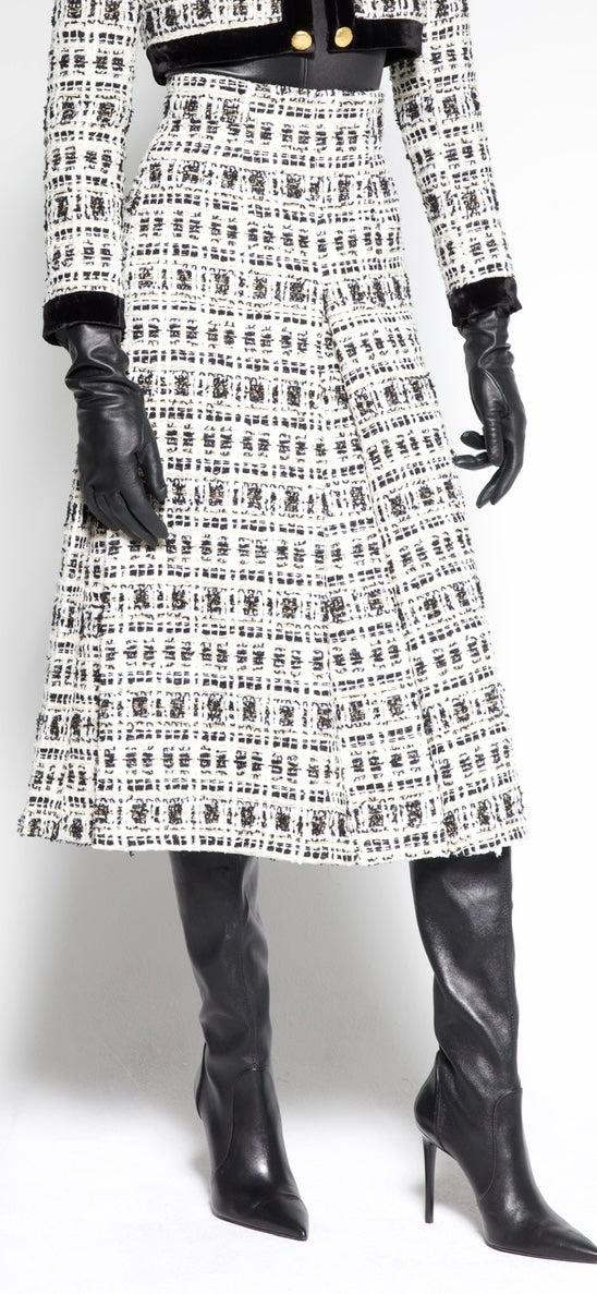 sergio hudson Tweed Pleated Skirt