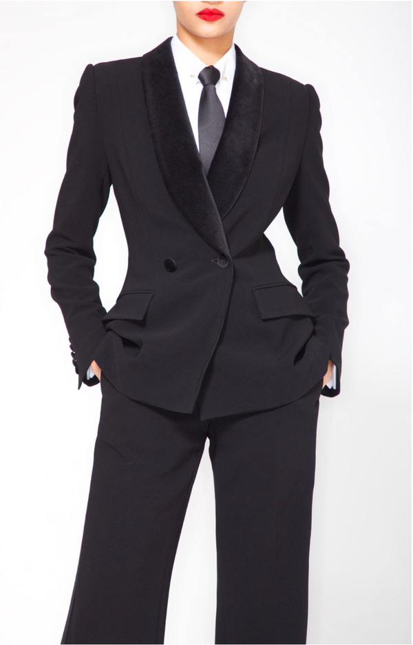 sergio hudson VELVET SHAWL COLLAR BLAZER