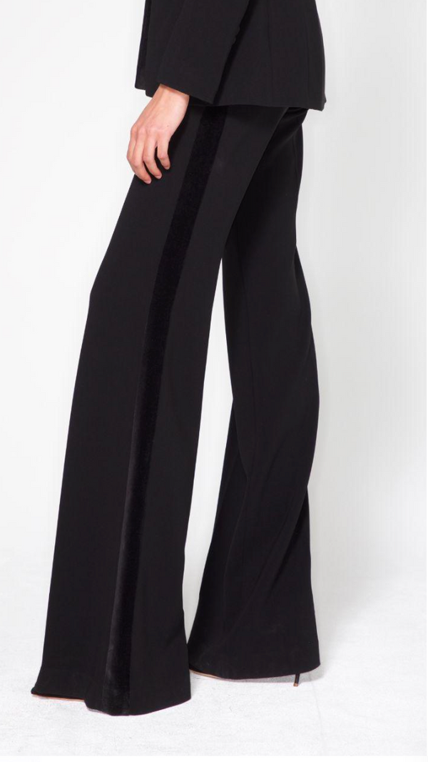 Sergio Hudson VELVET STRIPE TUXEDO TROUSERS