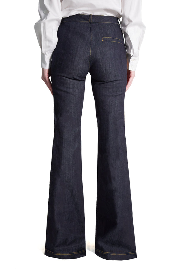 Sergio Hudson Washed Leather Front Jean