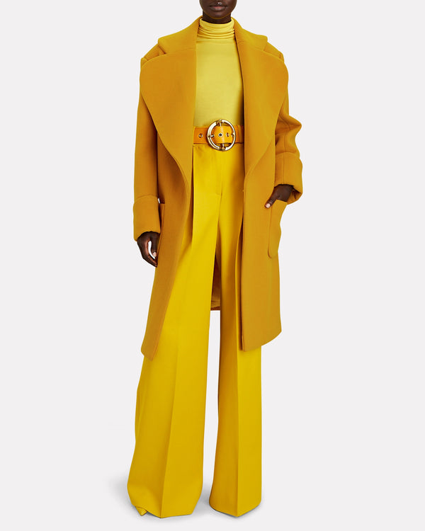 Sergio Hudson WOOL-CASHMERE LONG SWING COAT