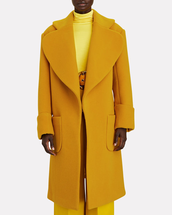 Sergio Hudson WOOL-CASHMERE LONG SWING COAT