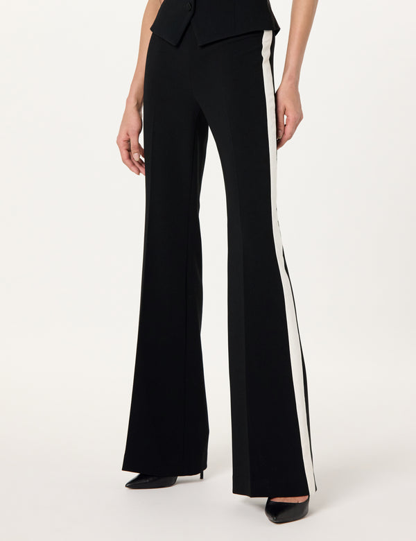 Sergio Hudson Tuxedo Bootleg Pant With White Stripe