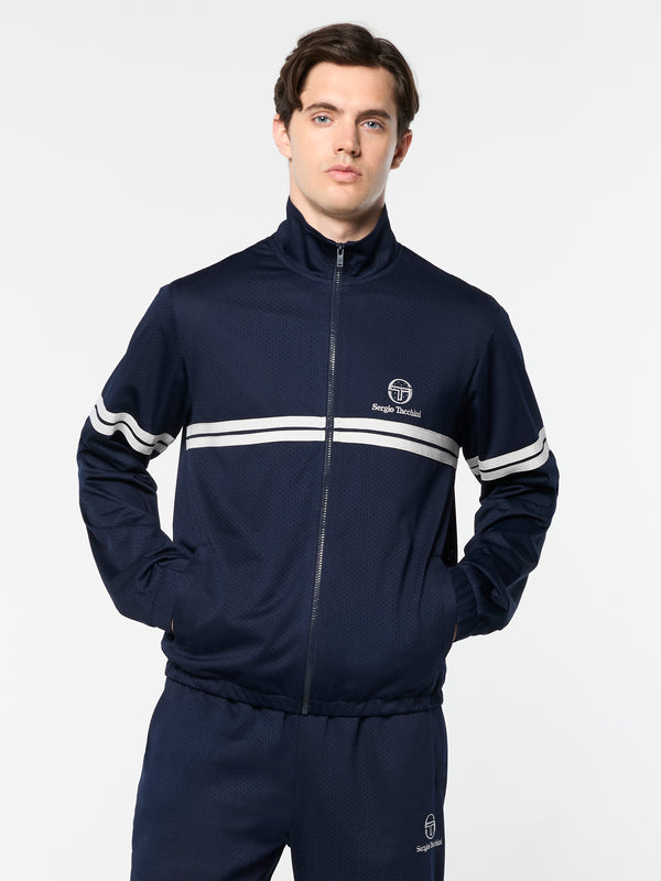 Sergio Tacchini Arturo Mesh Track Jacket- Maritime Blue/ Quiet Gray