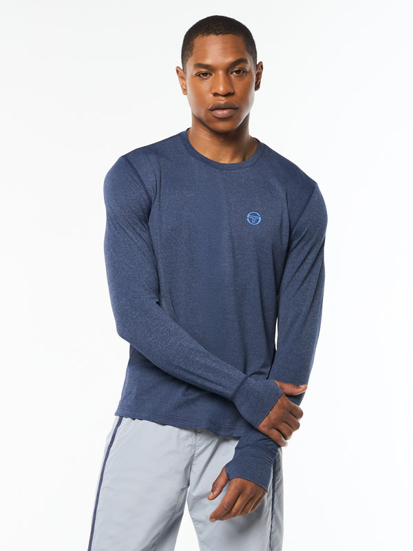 Sergio Tacchini Attivo Damarindo Long Sleeve Tee- Maritime Blue