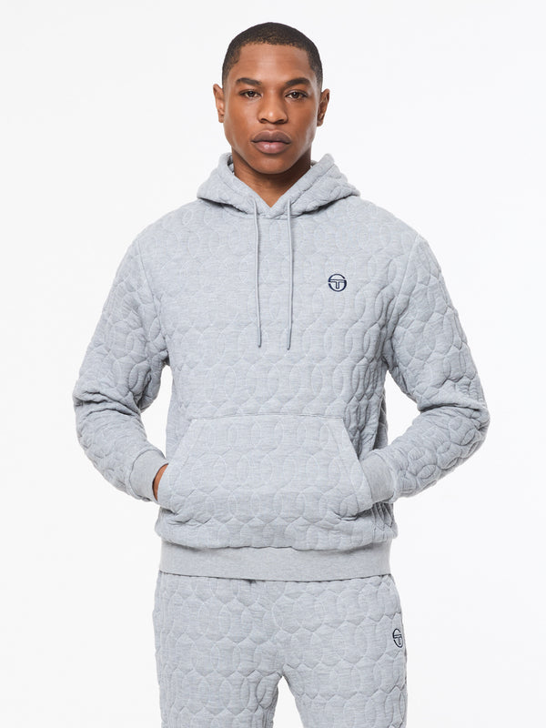 Sergio Tacchini Aversa Quilted Hoodie- Light Heather Grey