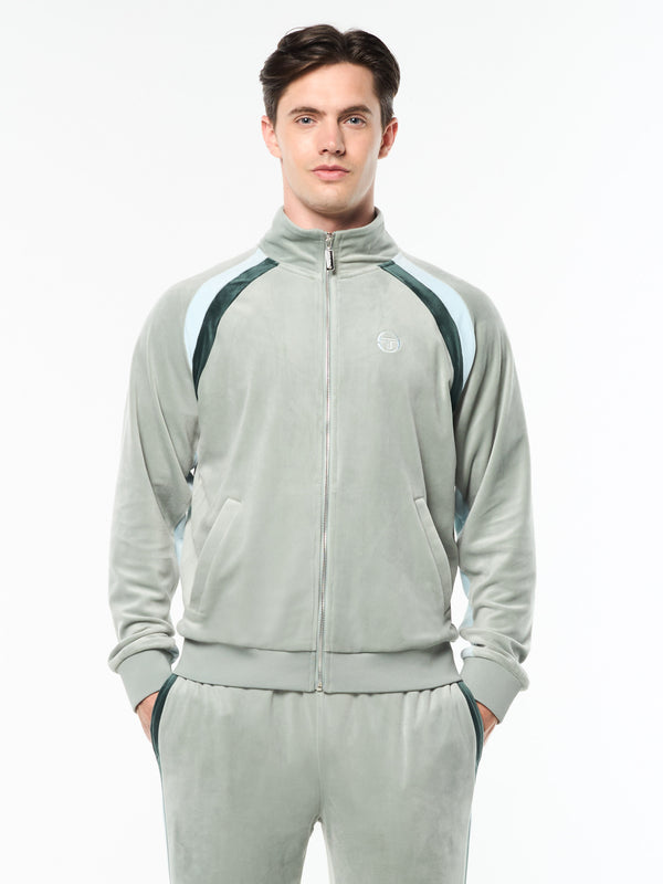 Sergio Tacchini Banda Velour Track Jacket- Slate Gray