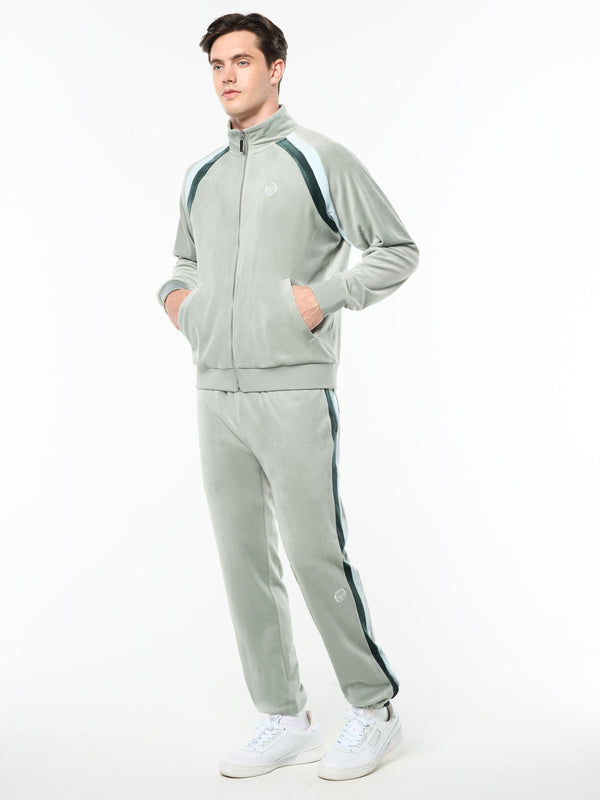 Sergio Tacchini Banda Velour Track Jacket- Slate Gray