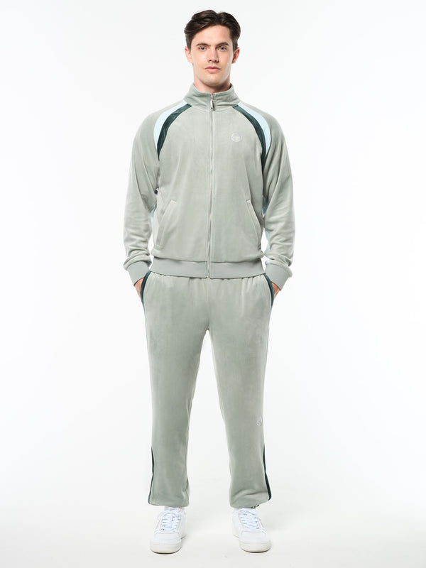 Sergio Tacchini Banda Velour Track Jacket- Slate Gray