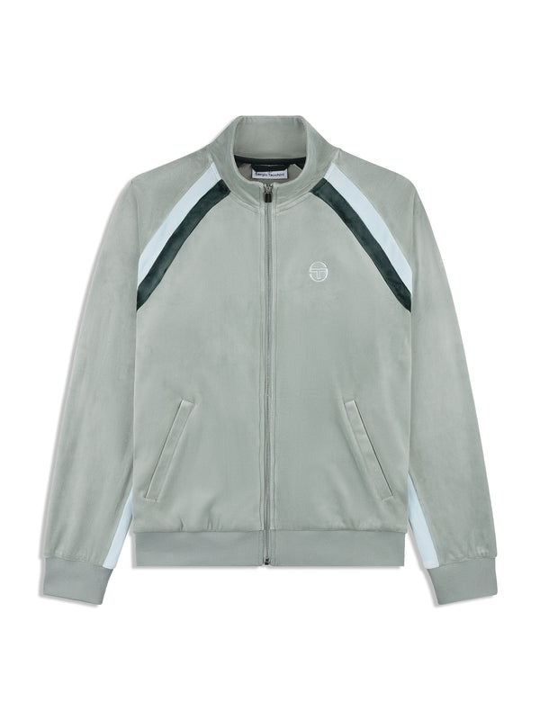 sergio tacchini Banda Velour Track Jacket- Slate Gray