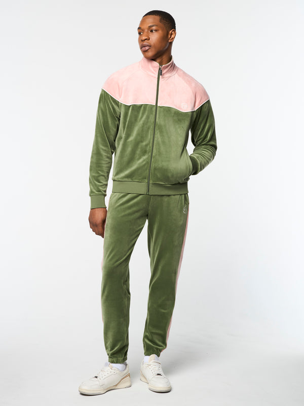 Sergio Tacchini Cielo Velour Track Jacket- Bronze Green