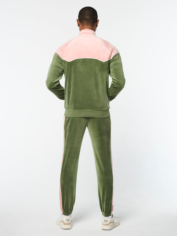 Sergio Tacchini Cielo Velour Track Jacket- Bronze Green