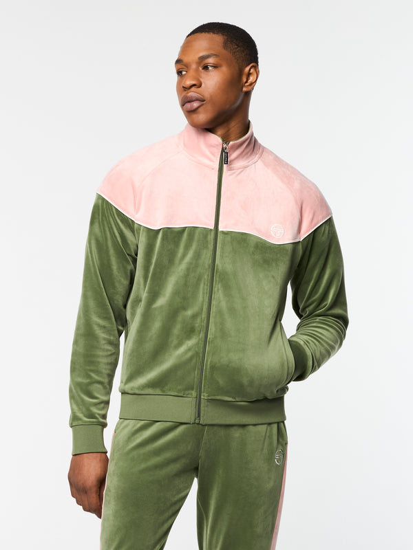 Sergio Tacchini Cielo Velour Track Jacket- Bronze Green