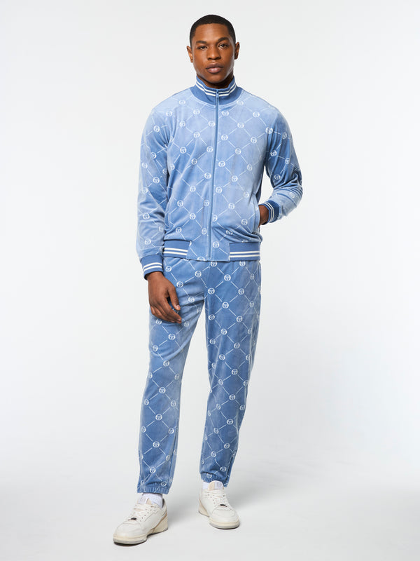 Sergio Tacchini Cosimo Velour Track Jacket- Faded Denim