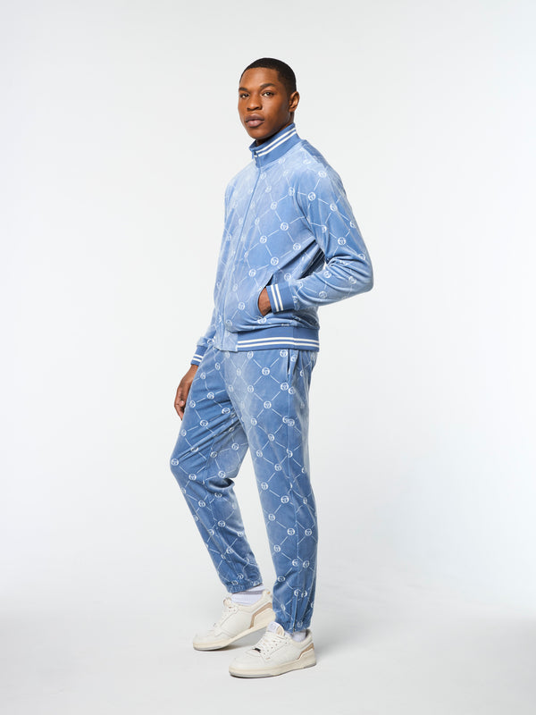 Sergio Tacchini Cosimo Velour Track Jacket- Faded Denim