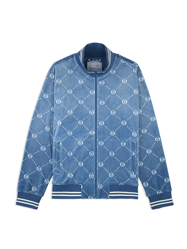 sergio tacchini Cosimo Velour Track Jacket- Faded Denim