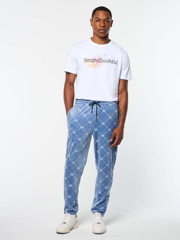 Sergio Tacchini Cosimo Velour Track Pant- Faded Denim