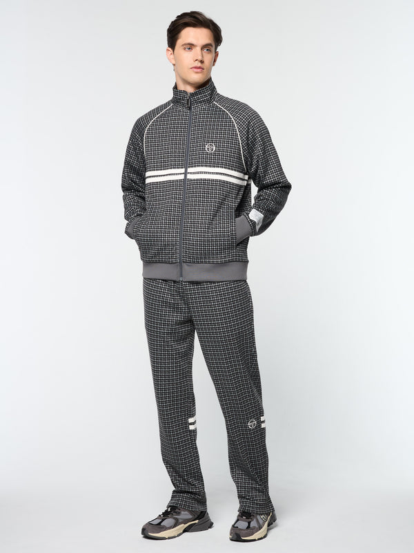 Sergio Tacchini Dallas Houndstooth Track Jacket- Black Beauty