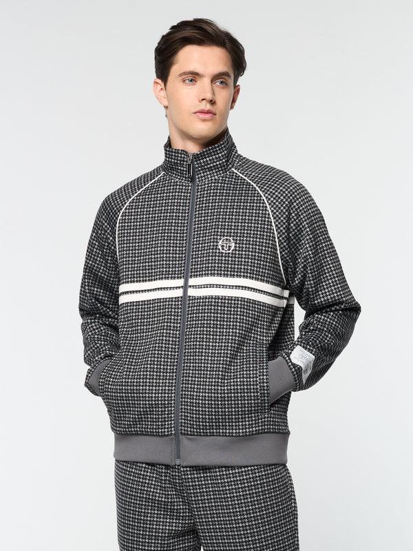 Sergio Tacchini Dallas Houndstooth Track Jacket- Black Beauty