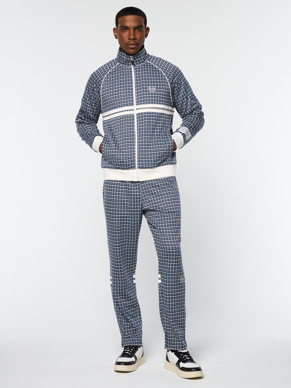 Sergio Tacchini Dallas Houndstooth Track Jacket- Maritime Blue