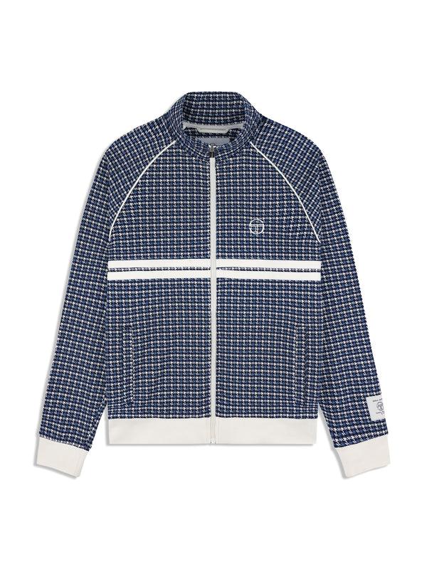 sergio tacchini Dallas Houndstooth Track Jacket- Maritime Blue