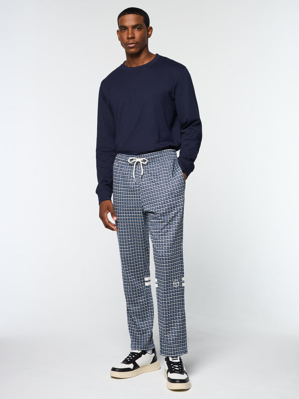 Sergio Tacchini Dallas Houndstooth Track Pant- Maritime Blue