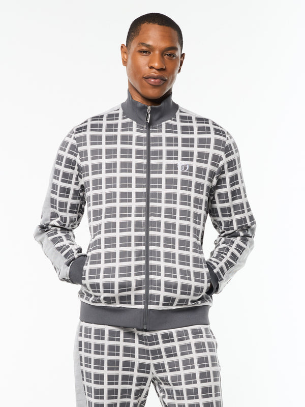 Sergio Tacchini Damarindo Check Track Jacket- Quiet Grey