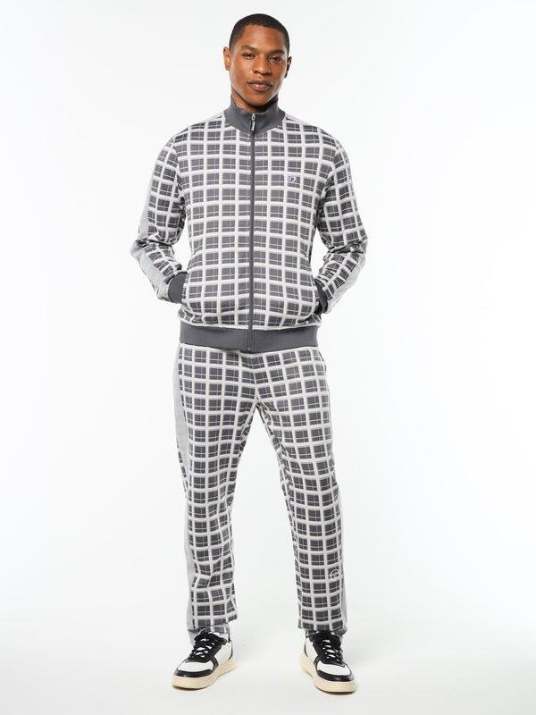 Sergio Tacchini Damarindo Check Track Jacket- Quiet Grey